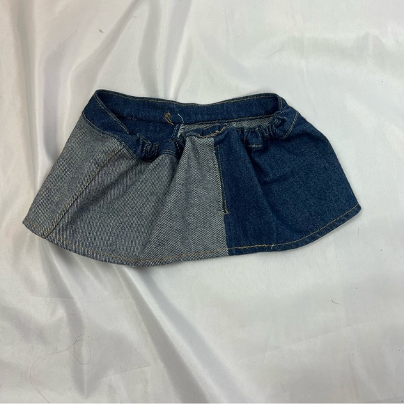 Build-A-Bear Denim Skirt with Leopard Print Accent Accessory - Picture 2 of 2